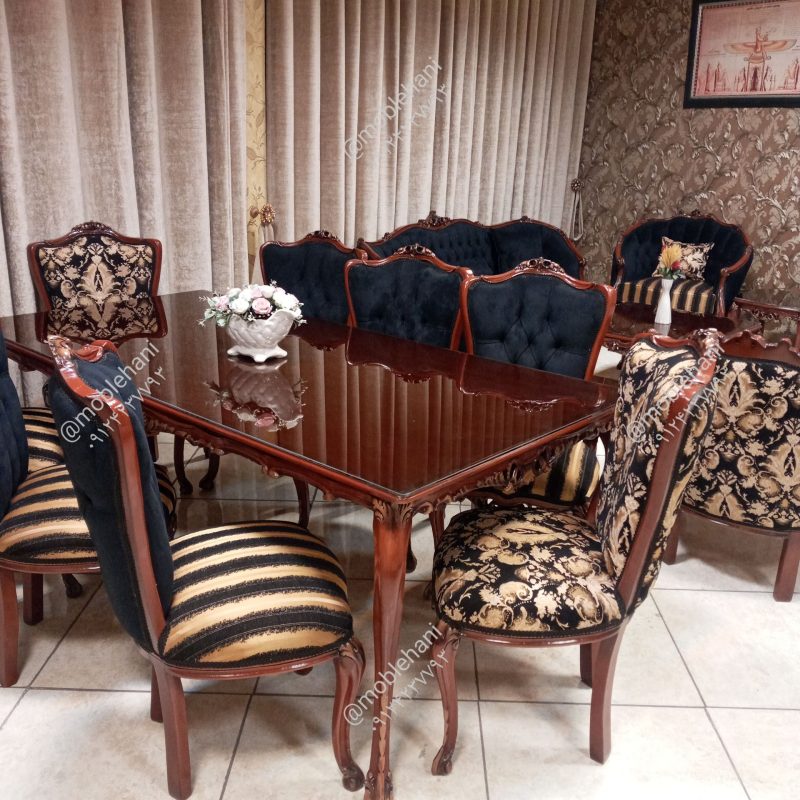 میزناهارخوری 8نفره کلاسیک عروس مدل زمرد