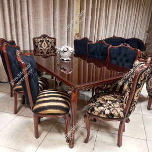 میزناهارخوری 8نفره کلاسیک عروس مدل زمرد