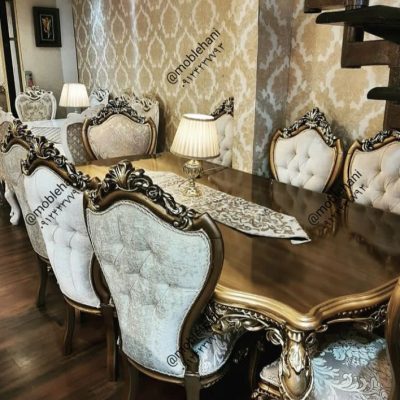 میز ناهار خوری 4نفره چوبی کلاسیک مدل دیوان