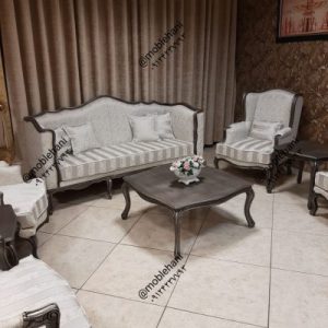 مبل 7نفره کلاسیک ساده و شیک مدل فرانسوی ابزاری کویین