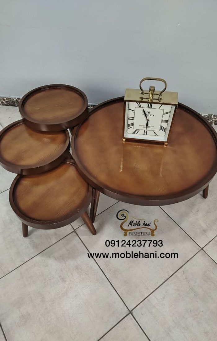 جلو مبلی و عسلی گرد لبه دار