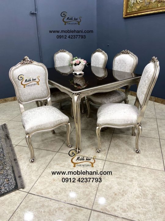 ناهار خوری 6نفره مدل فرانسوی سه گل