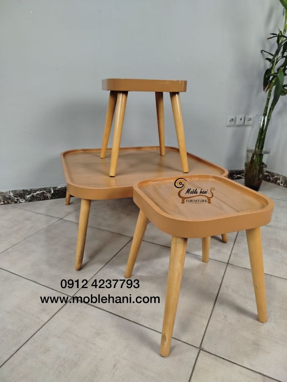 جلو مبلی و عسلی لبه‌دار مربع