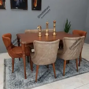 میز ناهار خوری 6نفره چوبی نیکا
