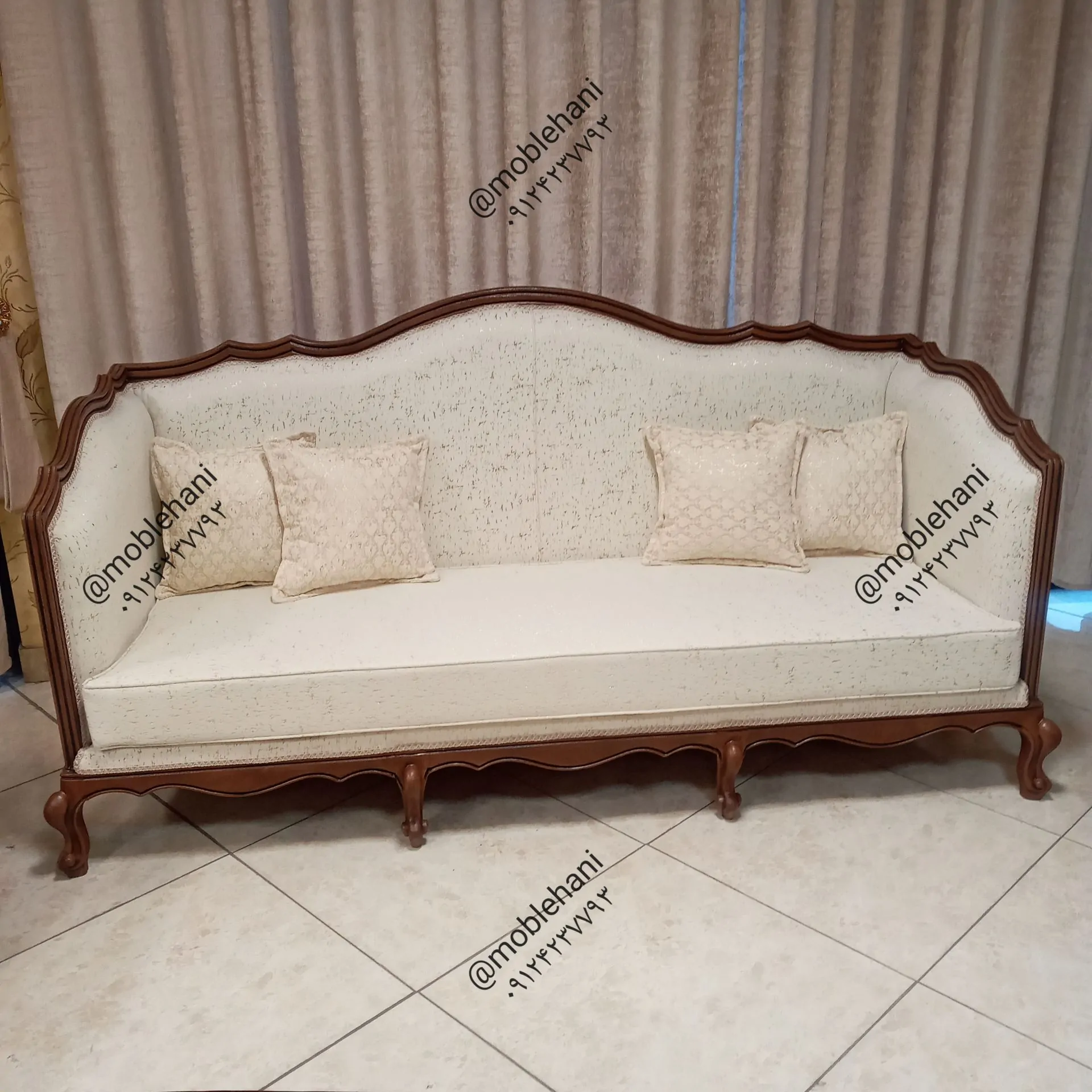 مبل 7نفره کلاسیک ساده و شیک مدل فرانسوی ابزاری کویین