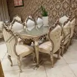 میز ناهارخوری 8نفره تمام چوب مدل چراغان