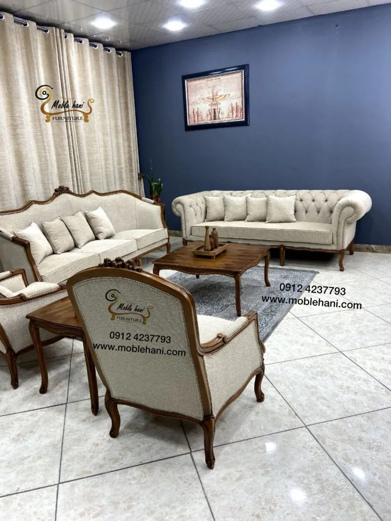 مبل مدل استیل کلاسیک مدل فرانسوی سه گل